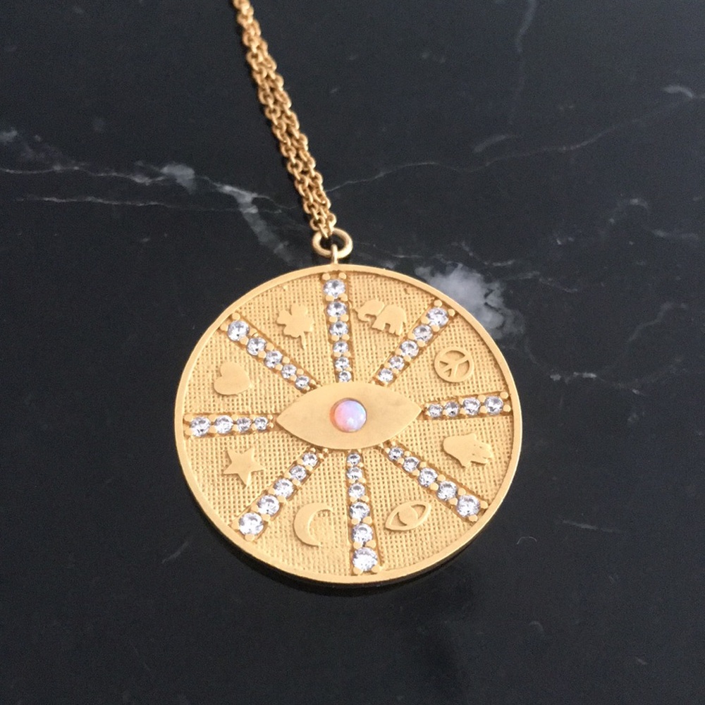 Anthropologie Evil Eye Lucky Charm Necklace